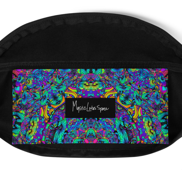 colorful artistic mush kaleidoscope fanny pack inside pocket
