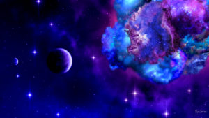 outer space scene with purple planet desktop wallpaper in 1080