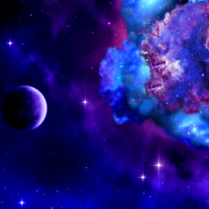 outer space scene with purple planet desktop wallpaper in 1080