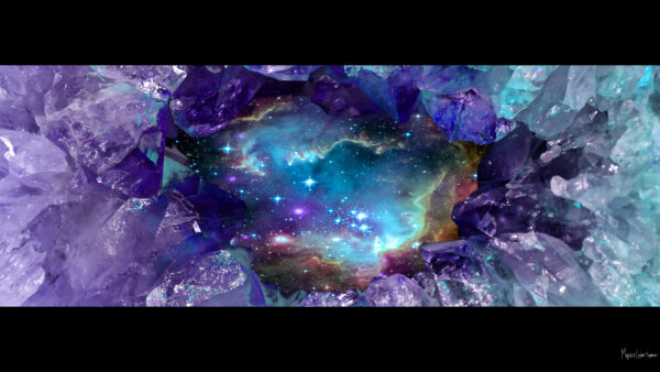 artwork crystal space with crystals and space desktop wallpaper in 1080 free