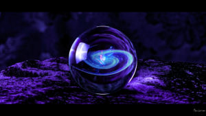 purple velvet background crystal ball with galaxy in it desktop wallpaper in 1080