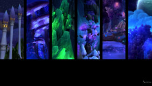 desktop and phone wallpaper featuring world of warcraft scenes. Dark and mysterious looking