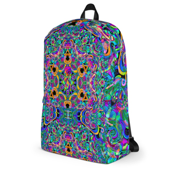 psychedelic pastel colorful artist design backpack