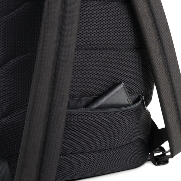 close up of backpack showing a zipper pocket