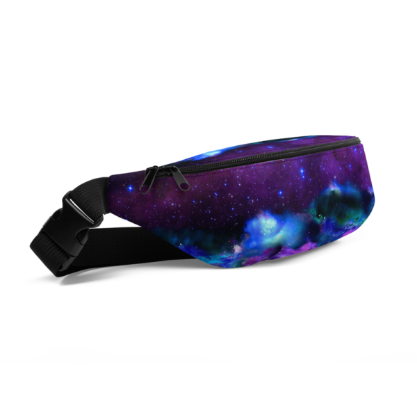 purple outer space nebula fanny pack side view