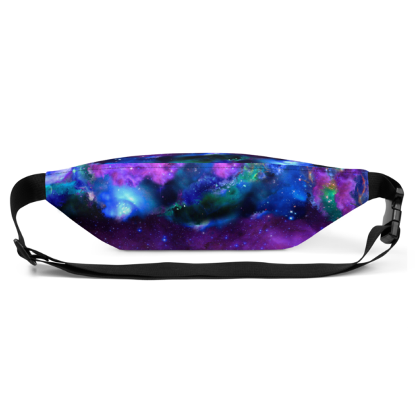 purple outer space nebula fanny pack backside view