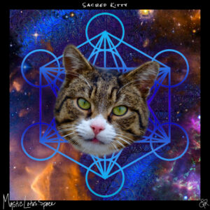 cat face inside of a metatron's cube artwork by mysticlotus.space