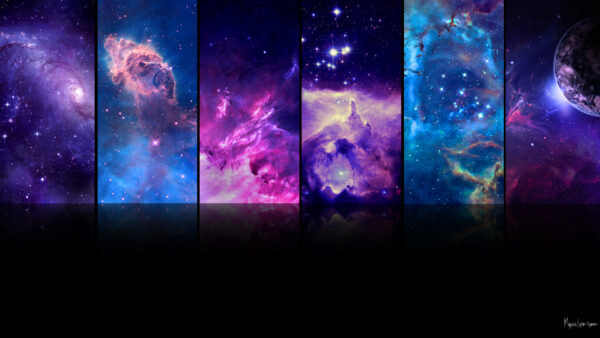 1080p wallpaper with mulitple outer space images