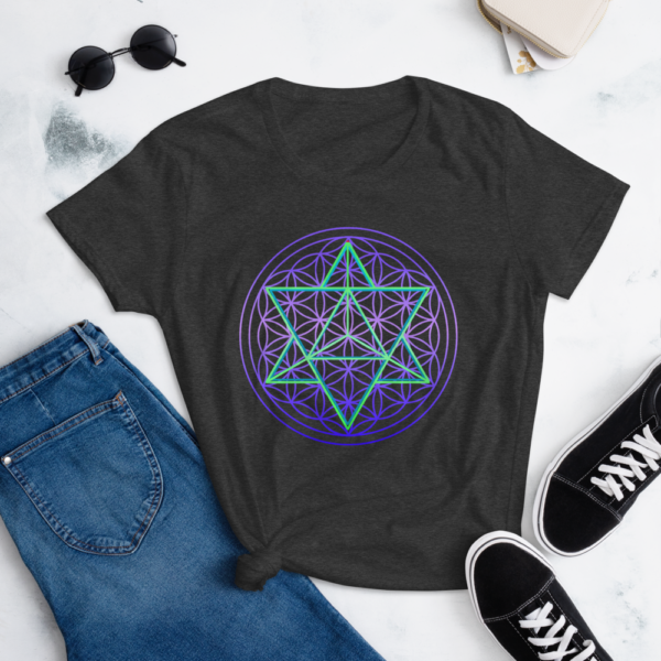 t-shirt with merkaba and flower of life sacred geometry