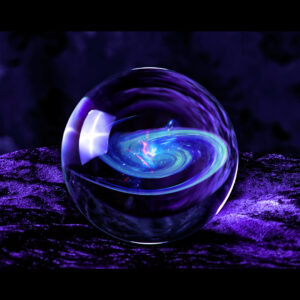 purple velvet background crystal ball with galaxy in it desktop wallpaper in 1080