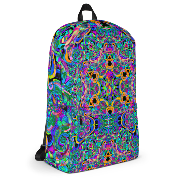 psychedelic pastel colorful artist design backpack