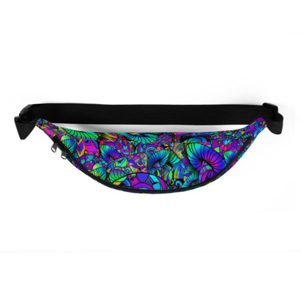 colorful artistic mushroom collage fanny pack