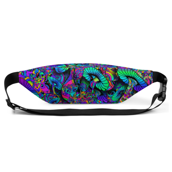 colorful artistic mushroom collage fanny pack