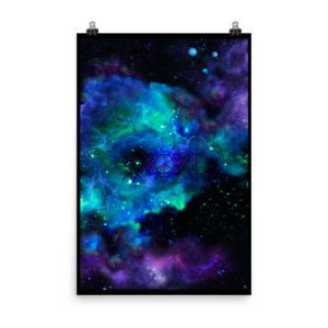 outer space nebula artwork with metatron's cube poster