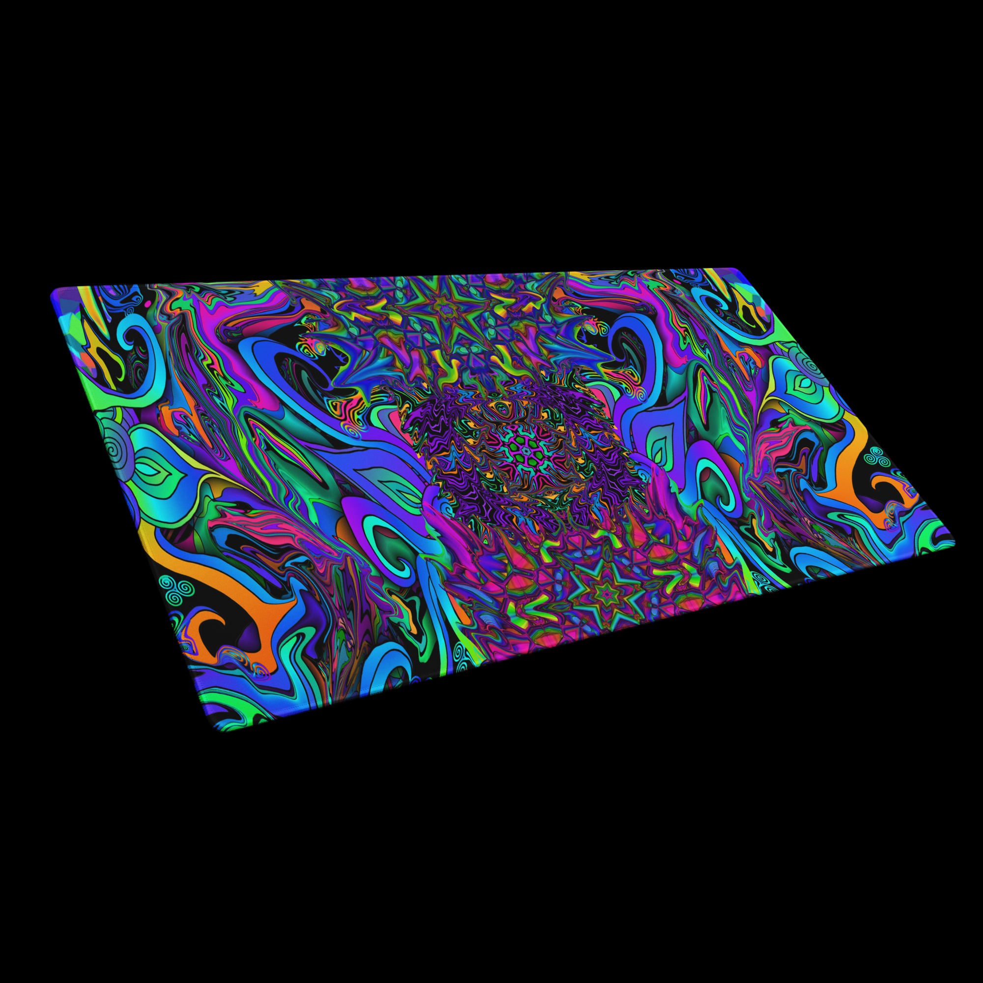 gaming mouse pad white 36x18 front Chromatic Spasm (1)