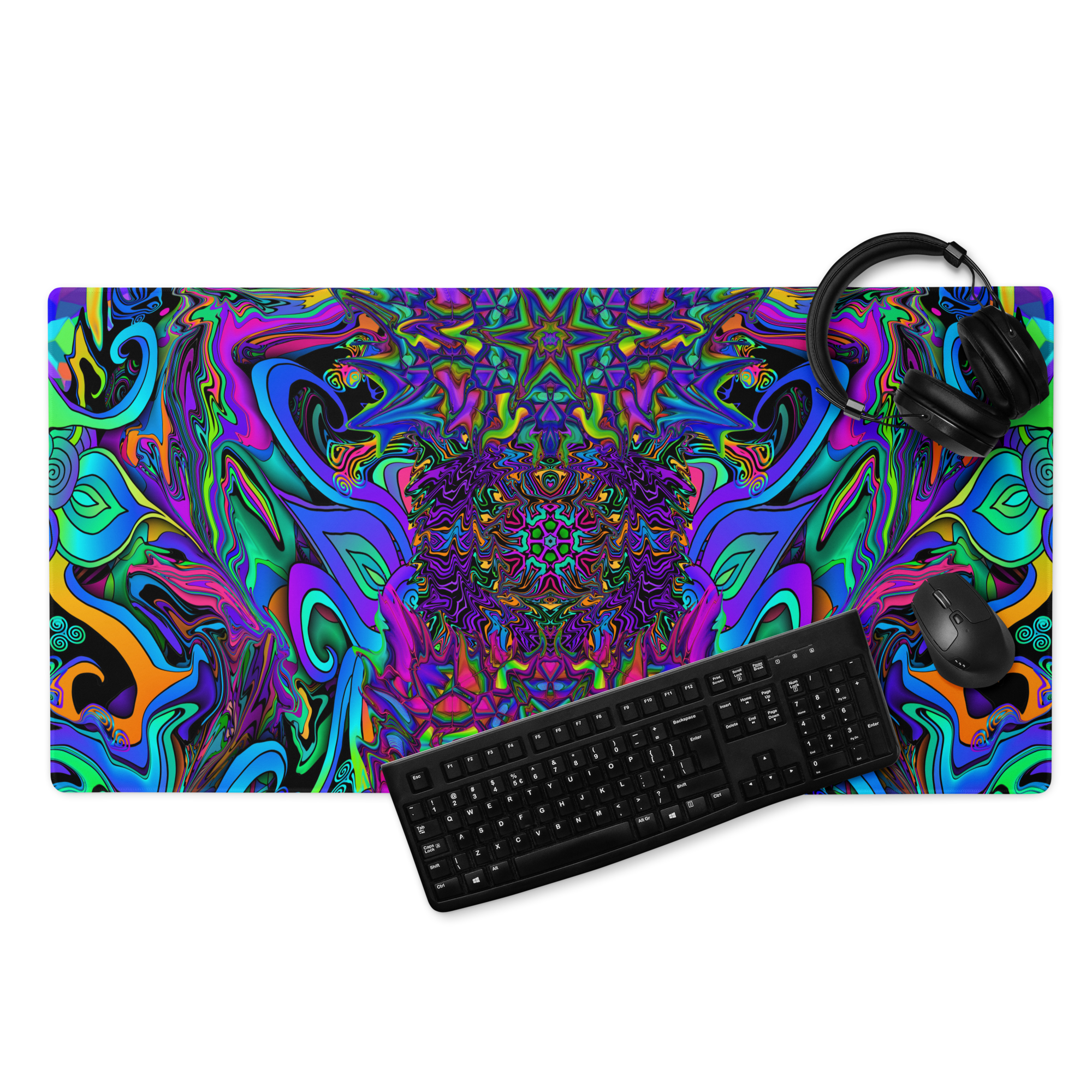 Chromatic Spasm Large 36×18 Gaming Desk Mat - Image 4