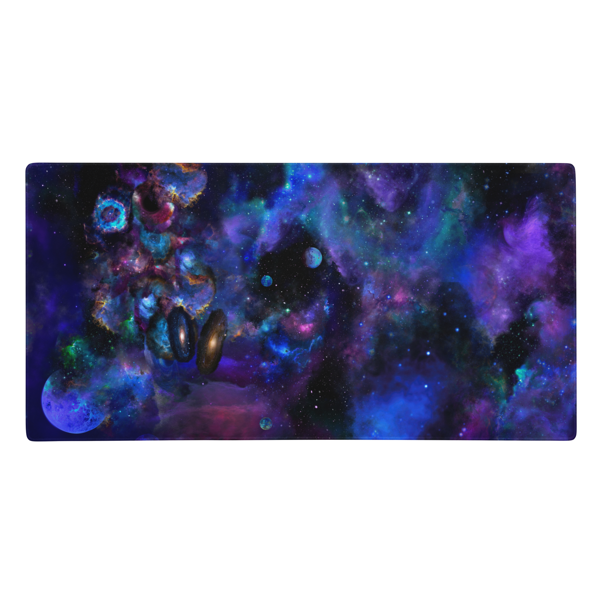 gaming mouse pad white 36x18 front Cosmic Garden (2)