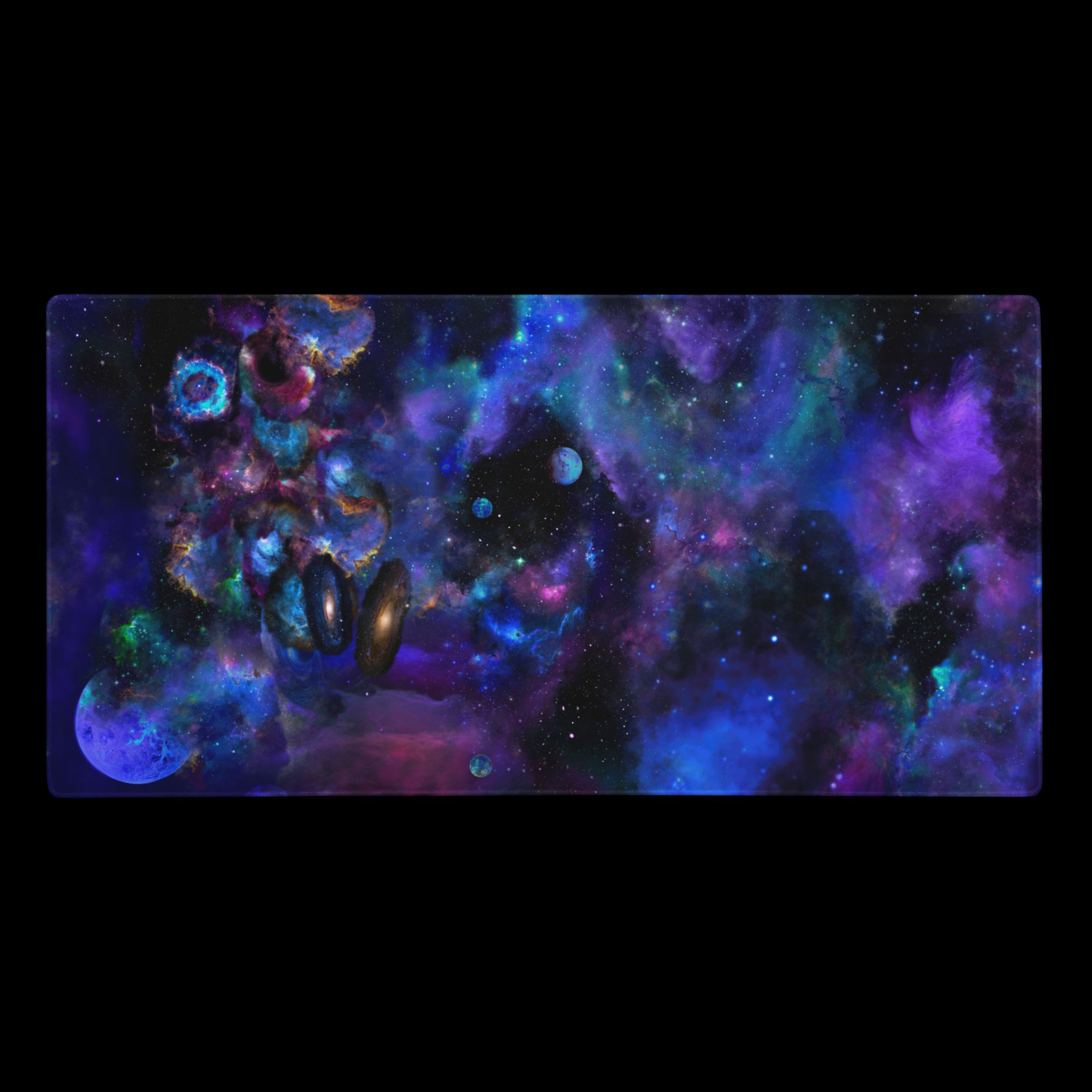gaming mouse pad white 36x18 front Cosmic Garden