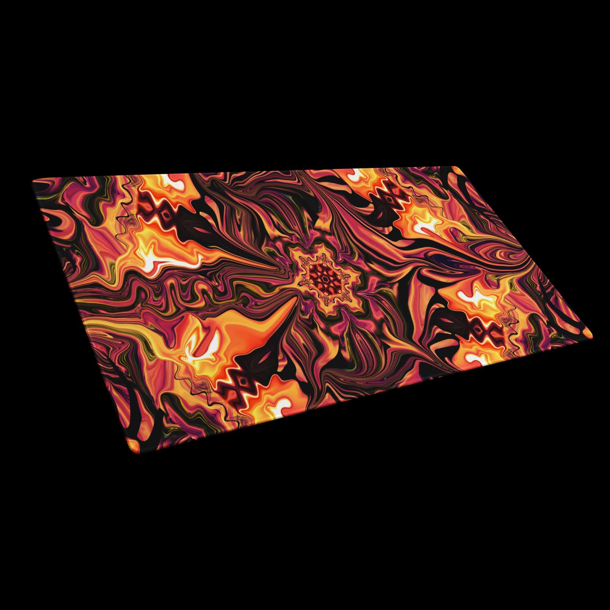 gaming mouse pad white 36x18 front Lava Lotus (1)