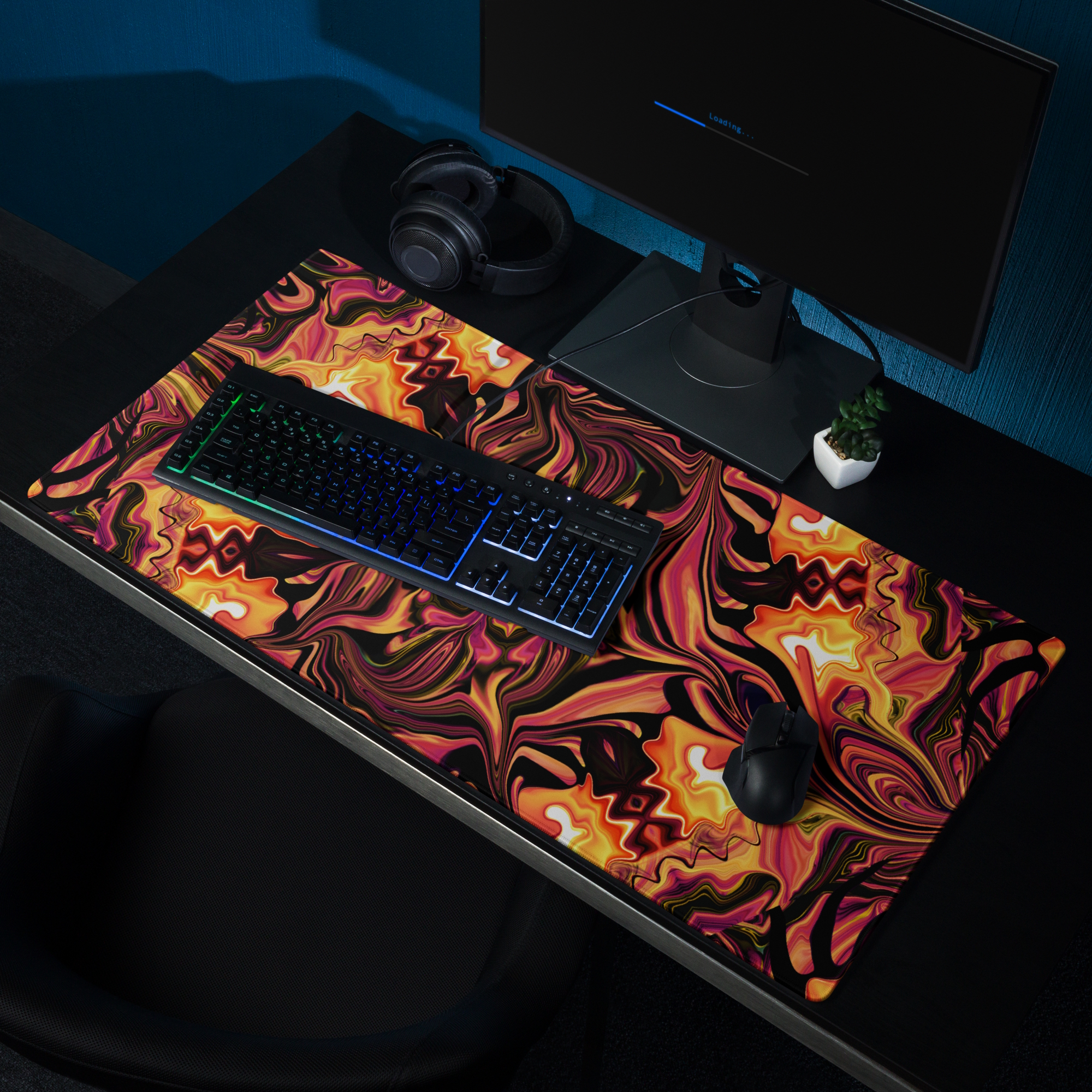 gaming mouse pad white 36x18 front Lava Lotus 1(1)