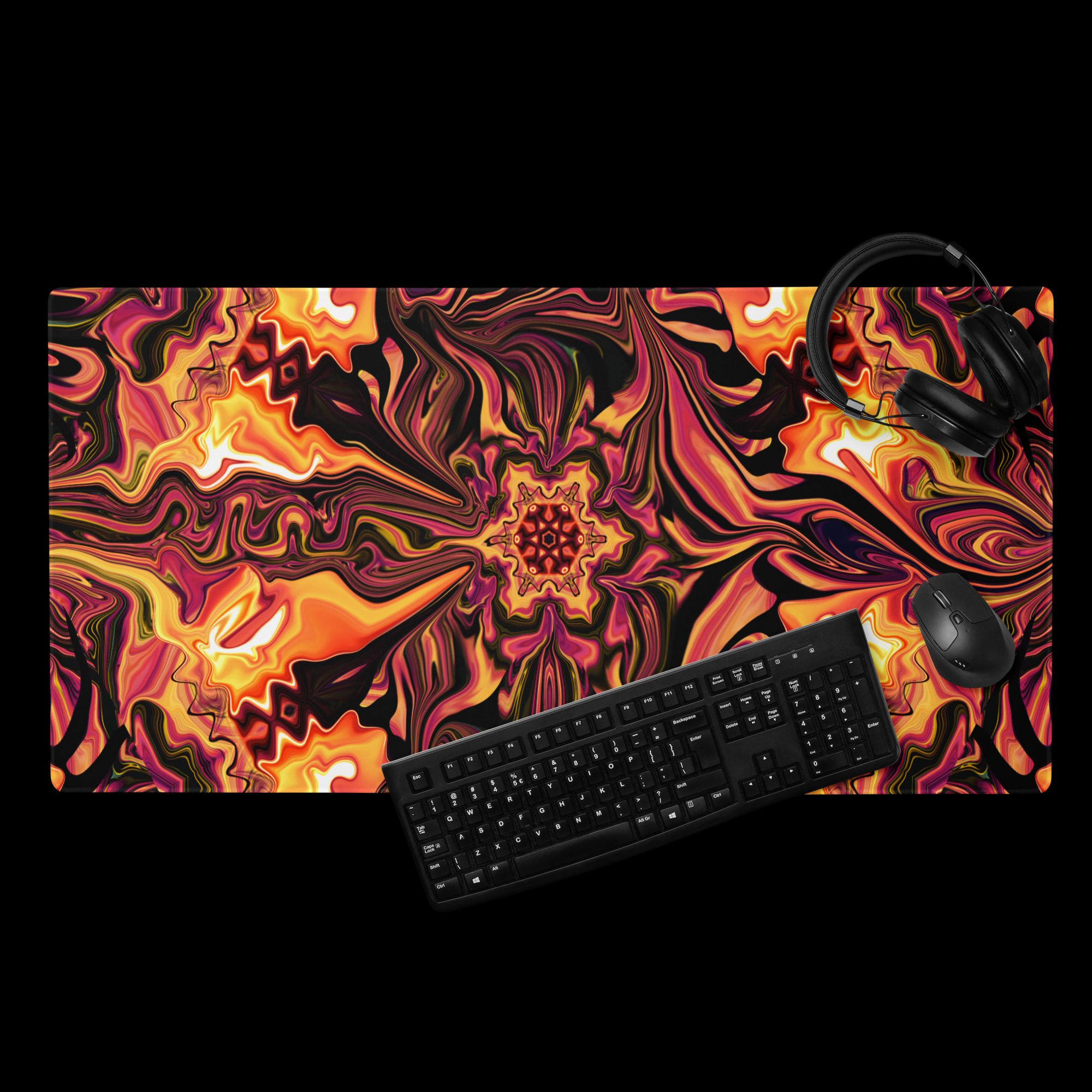 gaming mouse pad white 36x18 front Lava Lotus (7)