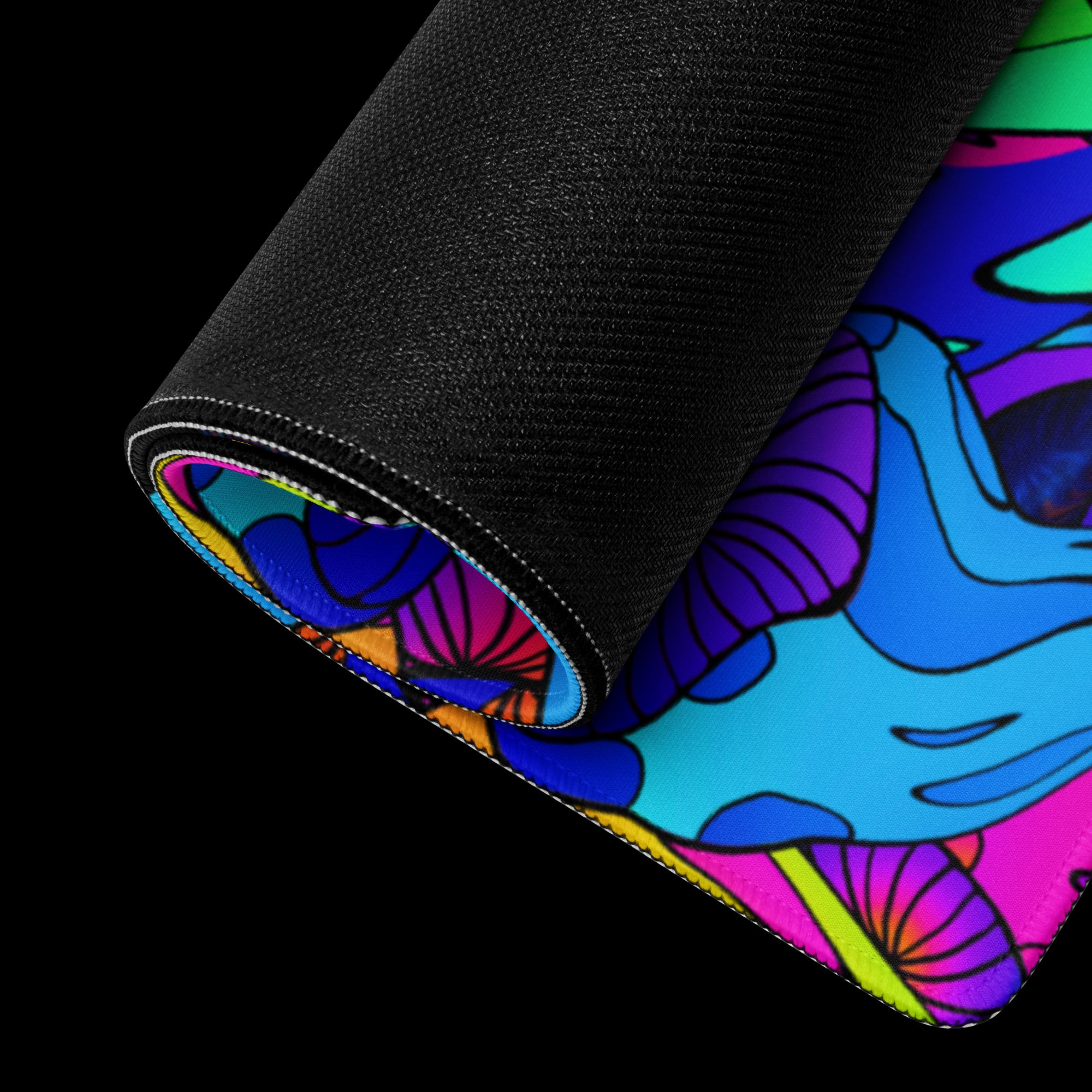 gaming mouse pad white 36x18 front Neon Awakening (2)