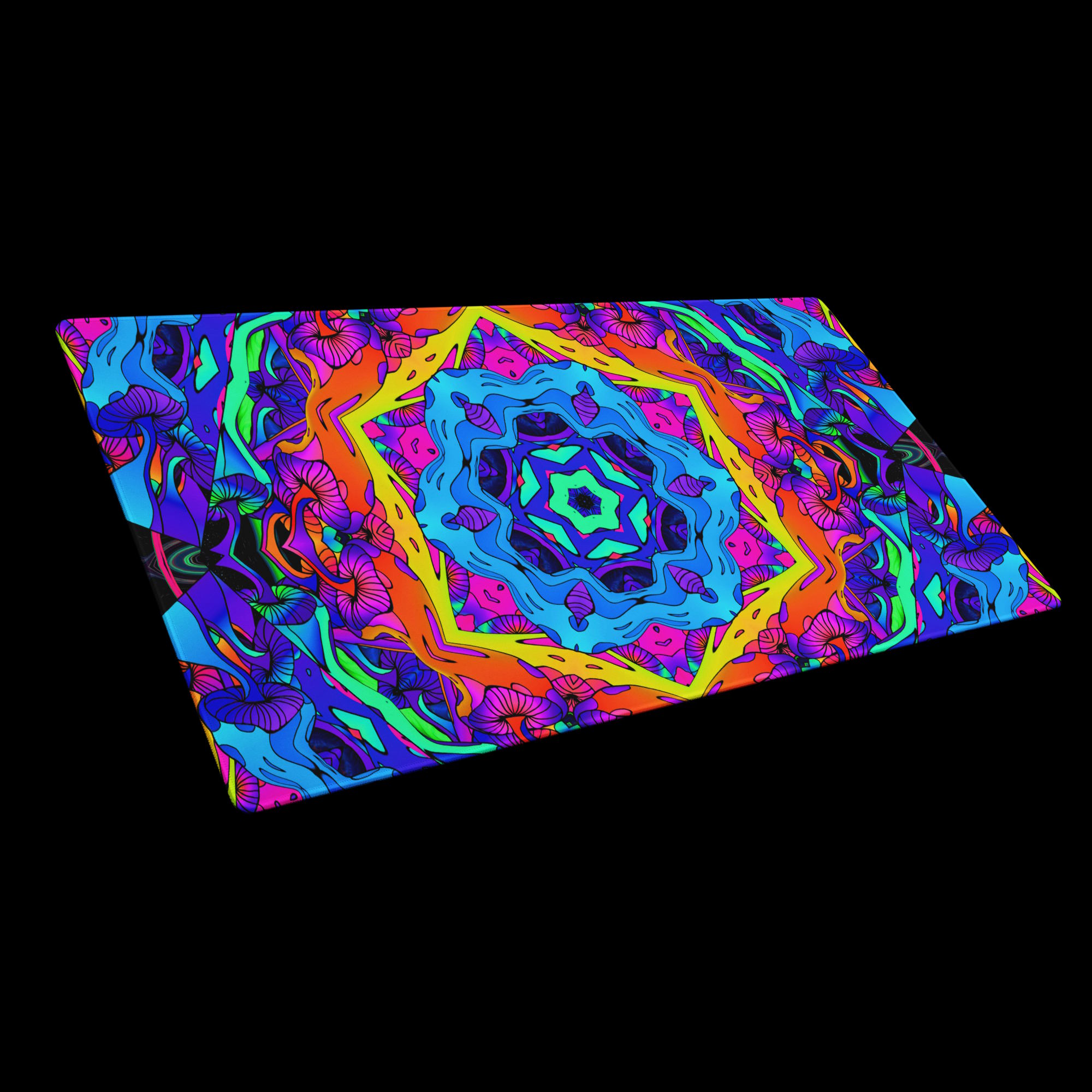 gaming mouse pad white 36x18 front Neon Awakening (7)