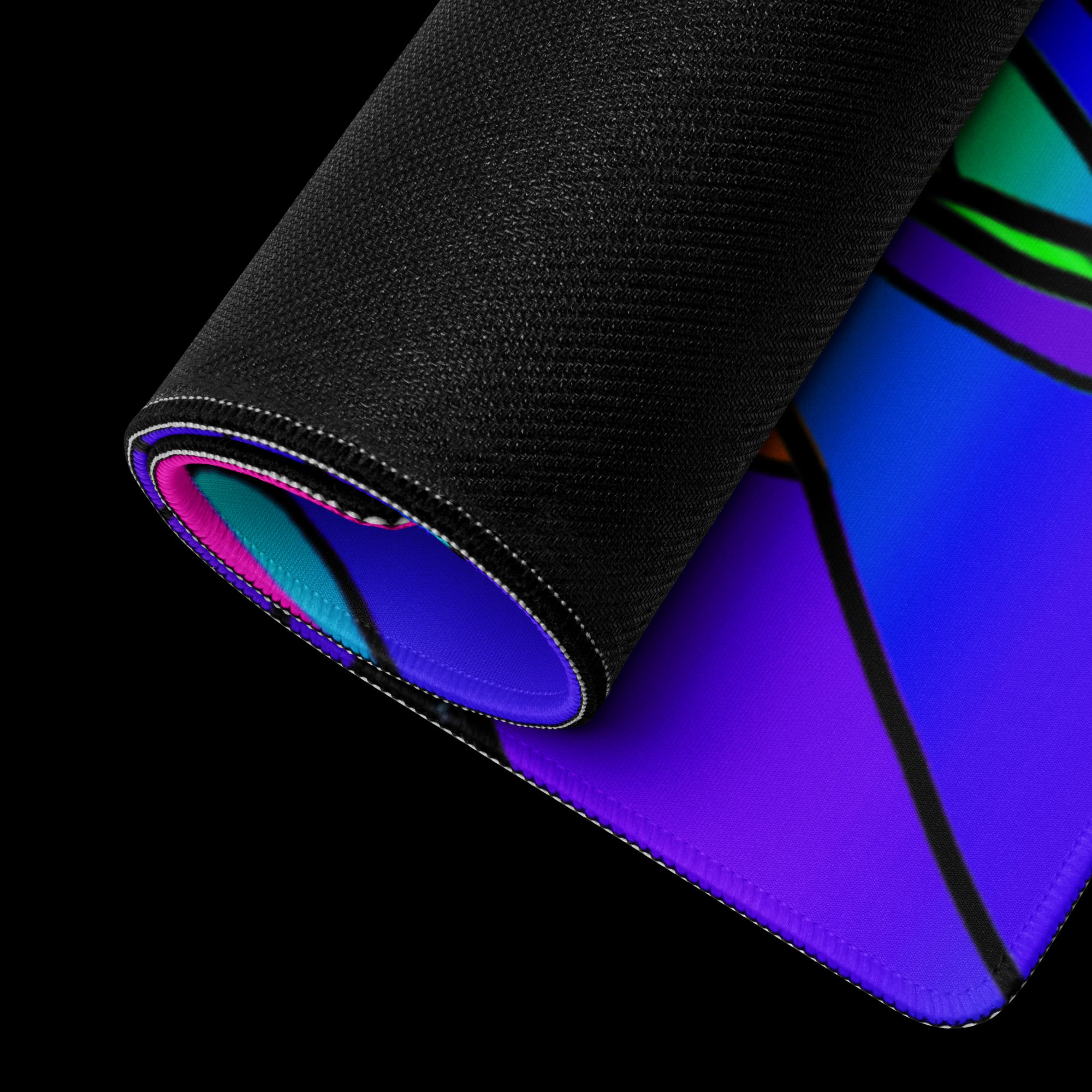 gaming mouse pad white 36x18 product details Neon Shrooms Rising (1)