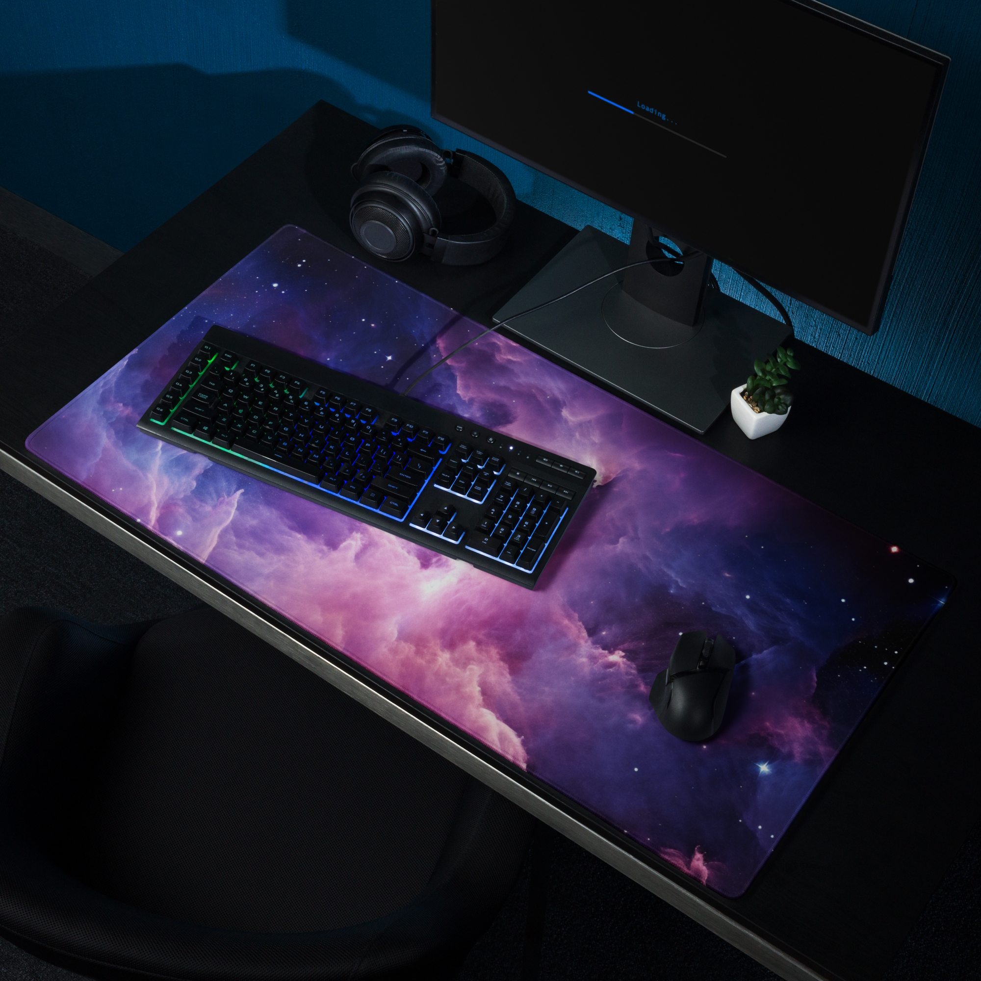 gaming mouse pad white 36x18 product details Pink Nebula (5)